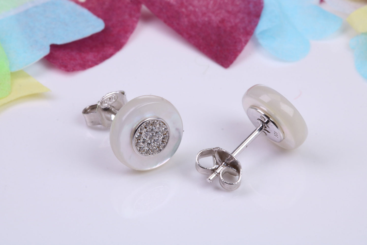 10 mm Round Cluster Cubic Zirconia set Earrings, Very Dressy, Made from Solid 925 Grade Sterling Silver