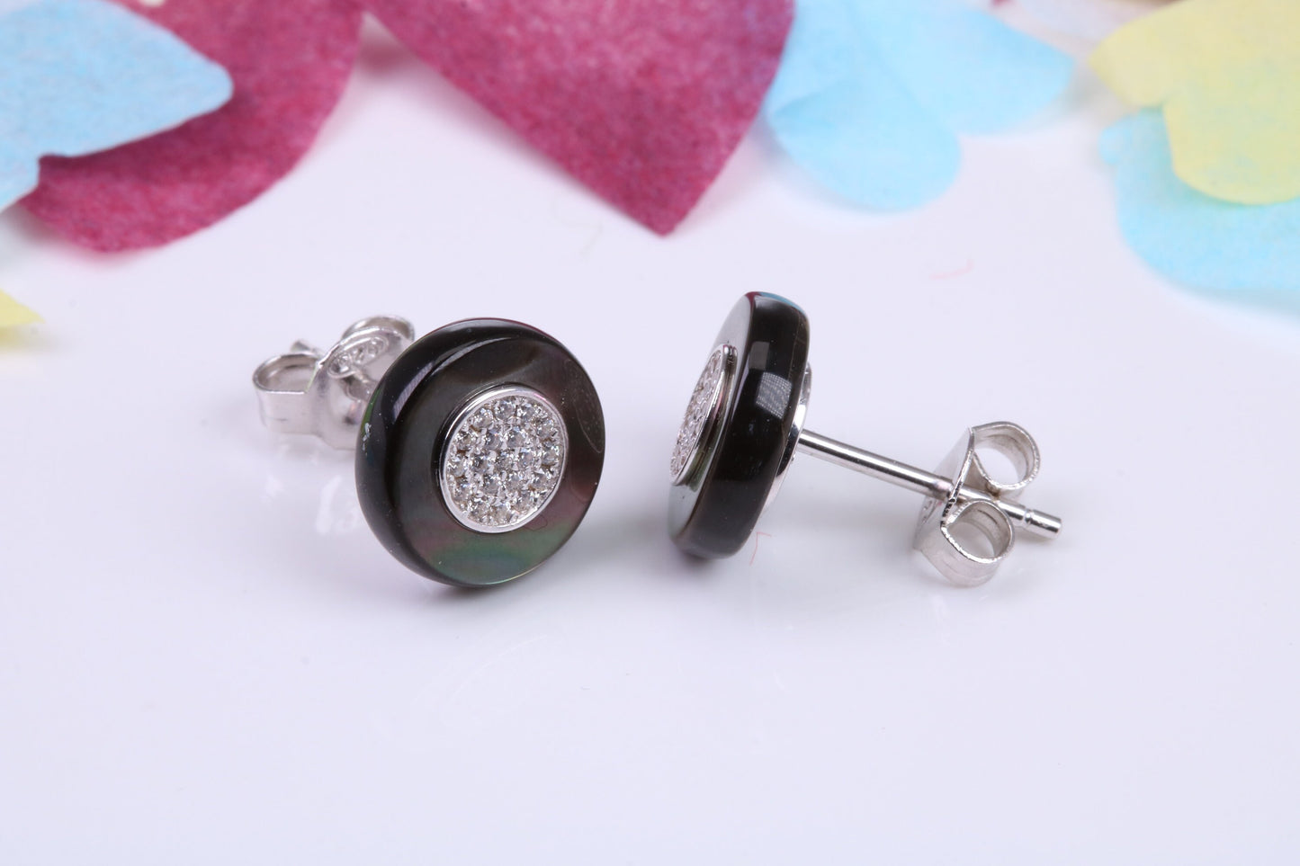 10 mm Round Cluster Cubic Zirconia set Earrings, Very Dressy, Made from Solid 925 Grade Sterling Silver