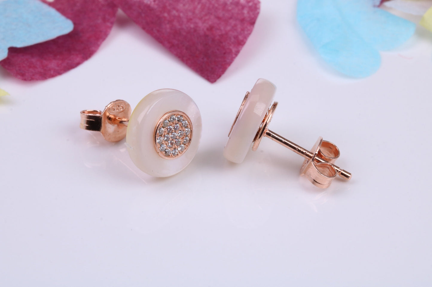 10 mm Round Cluster Cubic Zirconia set Earrings, Very Dressy, Made from Solid 925 Grade Sterling Silver