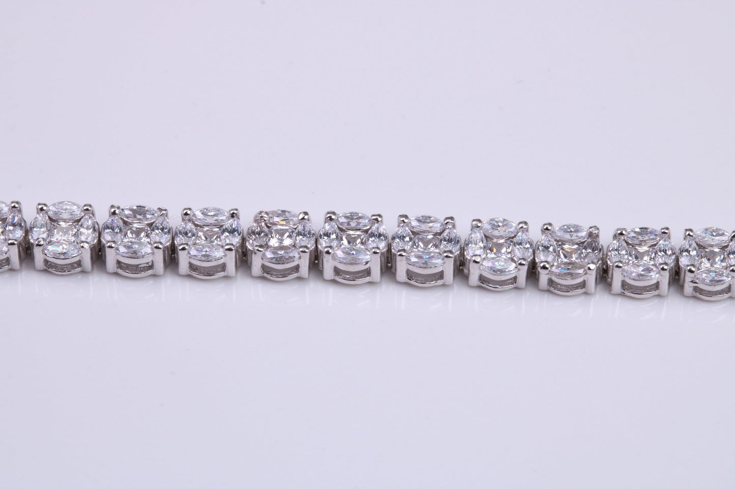 Cubic Zirconia set Tennis Bracelet, made from solid Sterling Silver
