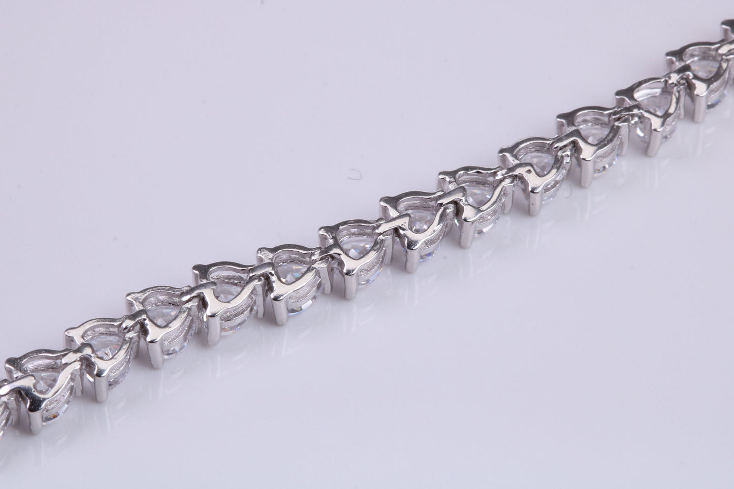 Cubic Zirconia set Tennis Bracelet, made from solid Sterling Silver