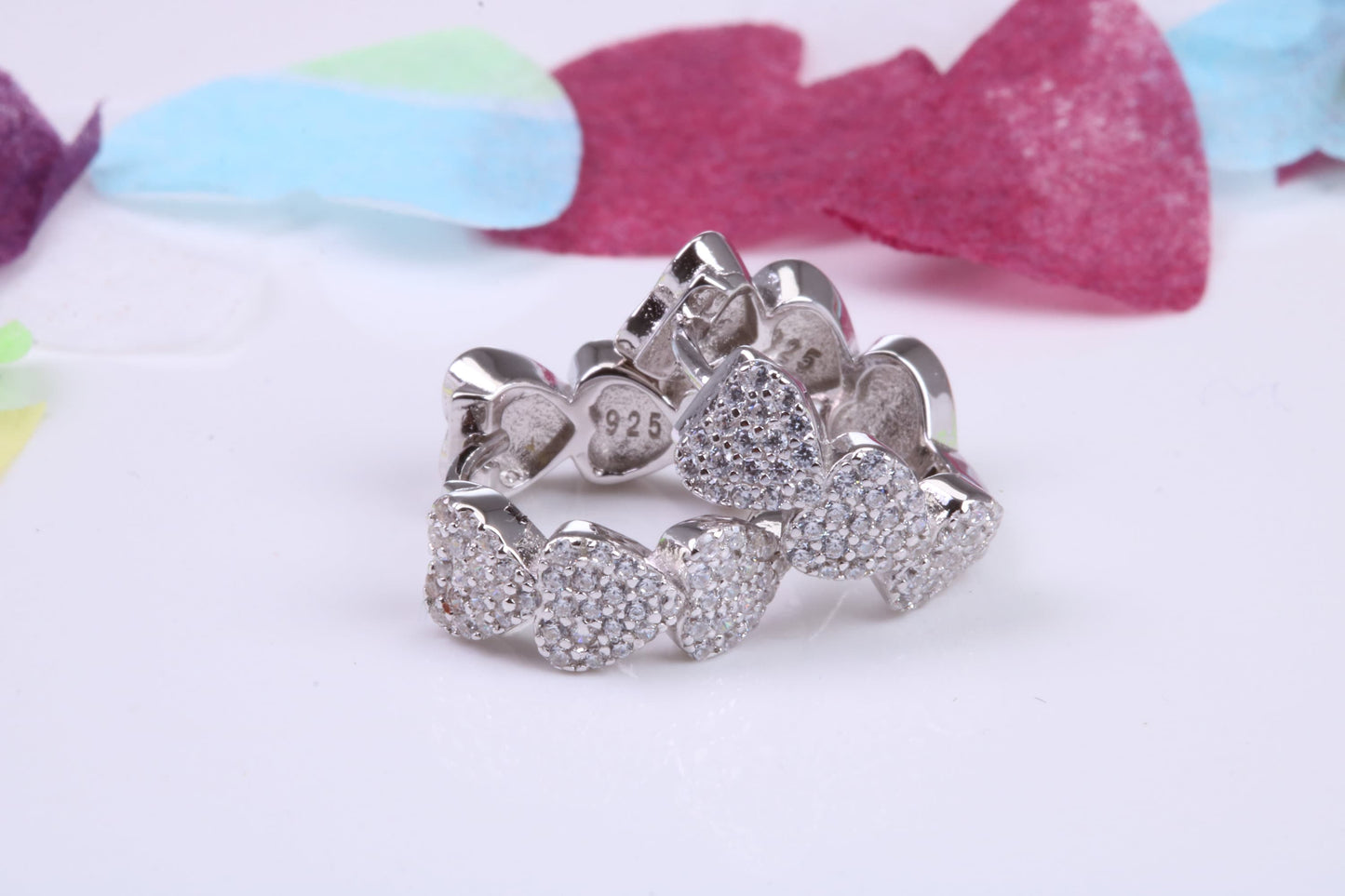 14 mm Round Hoop Cubic Zirconia set Earrings, Very Dressy, Made from Solid 925 Grade Sterling Silver