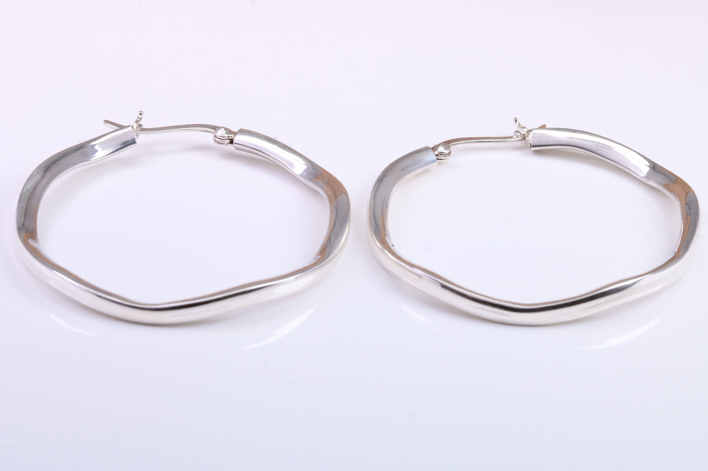 Very Large 45 mm Round Hoop Creole Earrings Made from Solid 925 Grade Sterling Silver