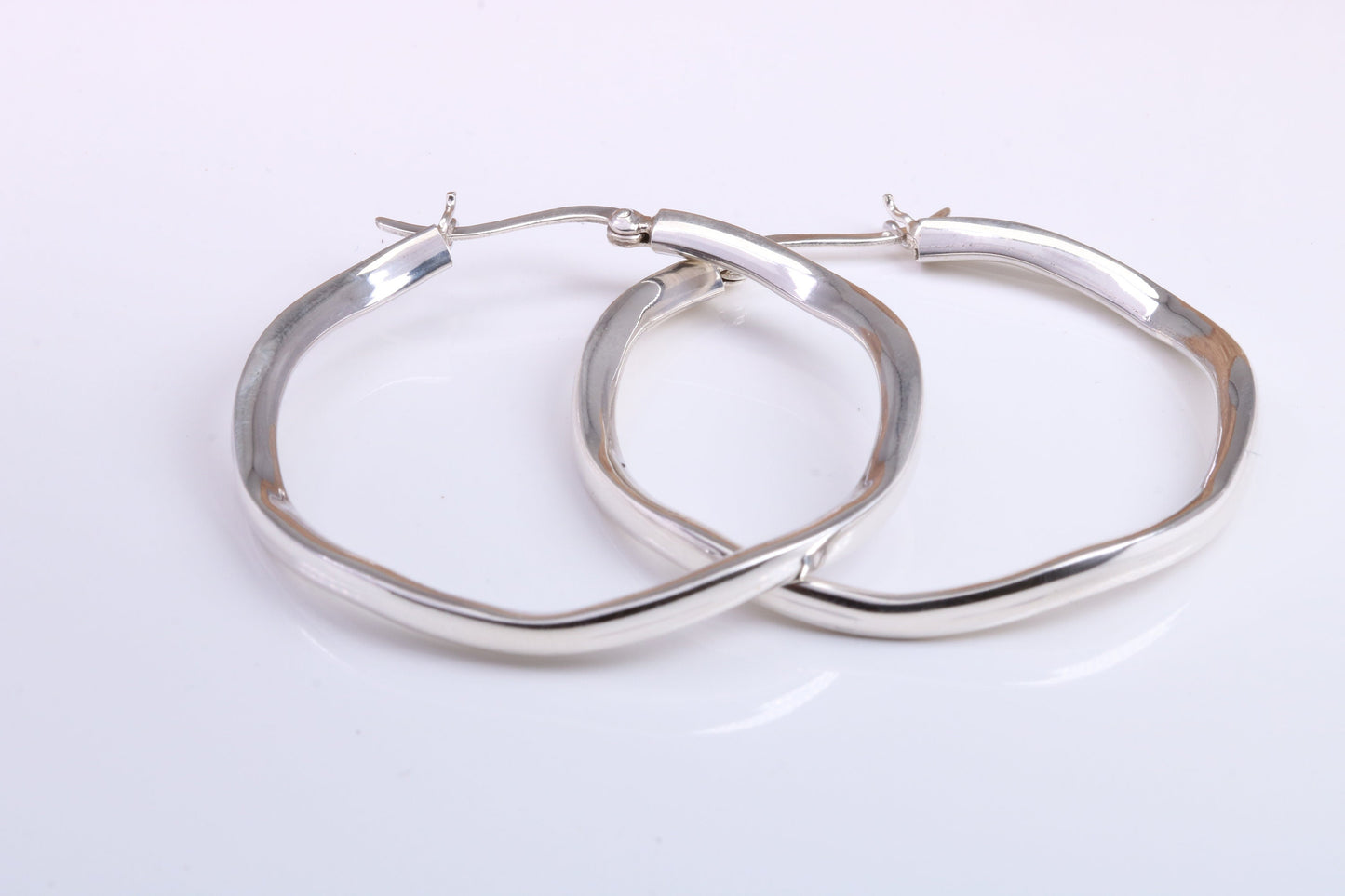 Very Large 45 mm Round Hoop Creole Earrings Made from Solid 925 Grade Sterling Silver