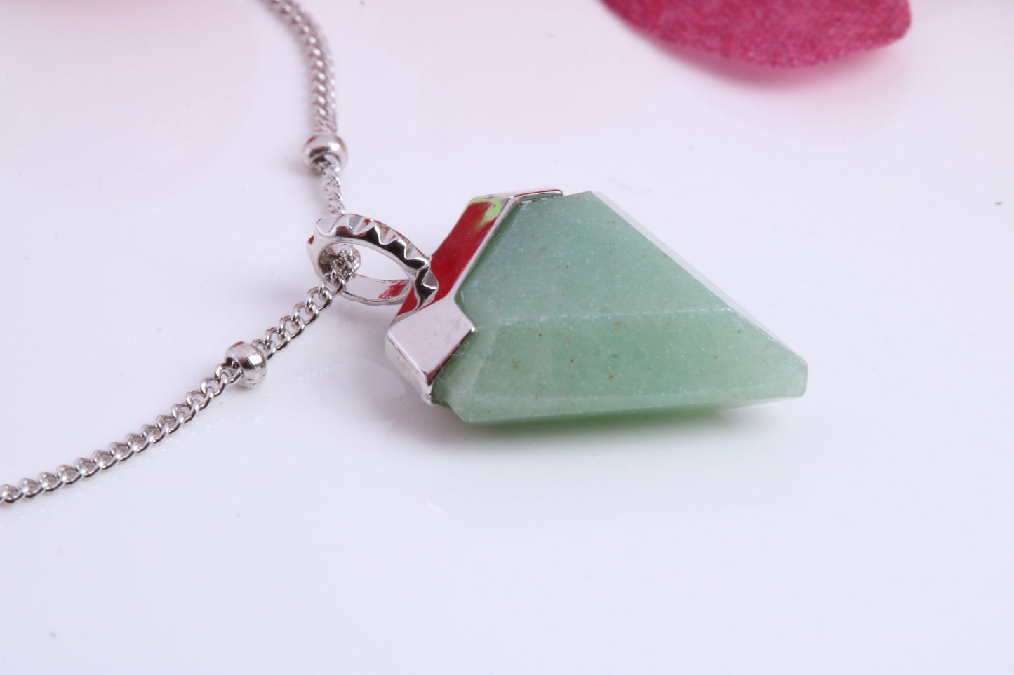Real Emerald set Necklace, made from solid Sterling Silver with Length Adjustable Chain