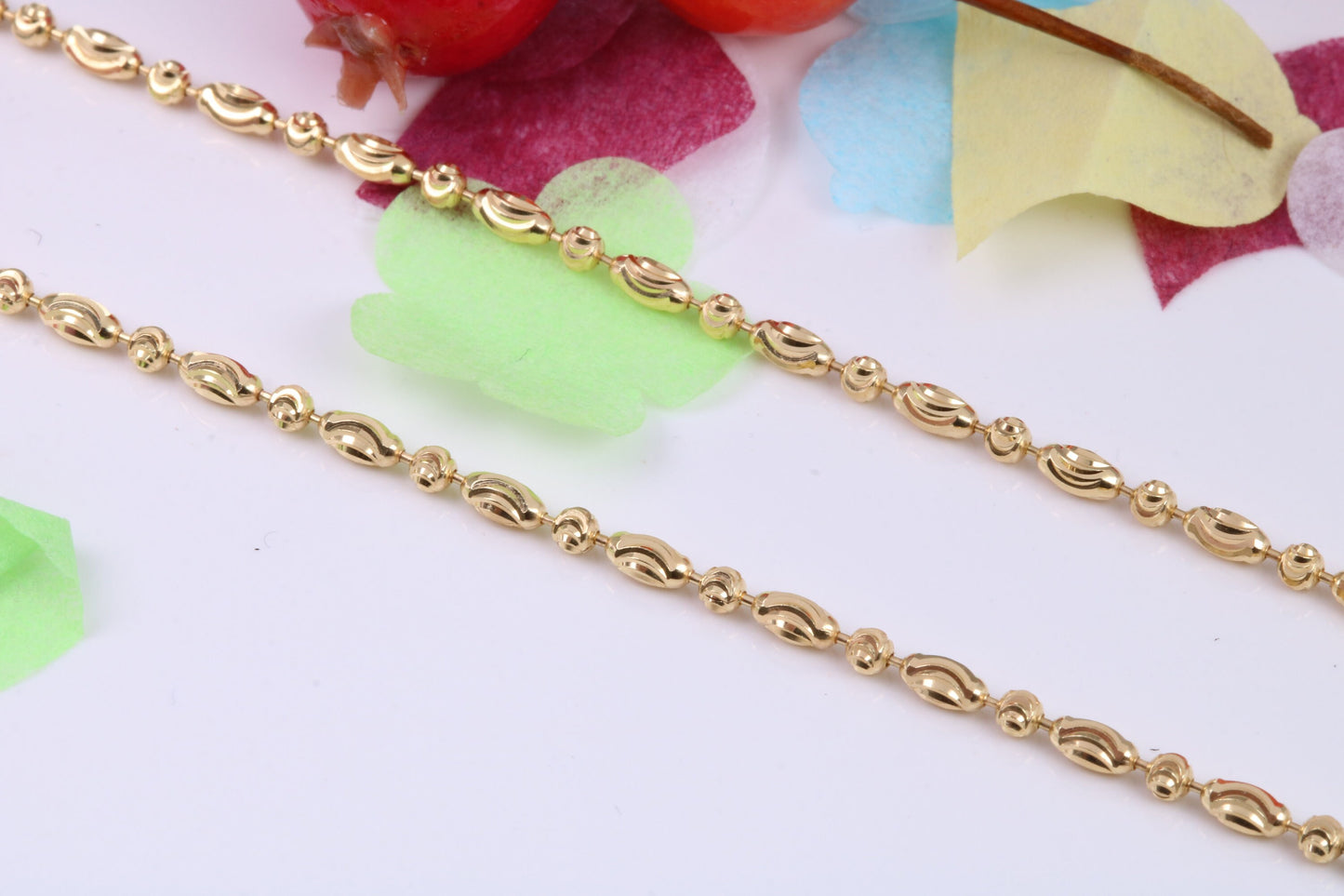 18 Inch Long Necklace, made from solid Sterling Silver and Further 18ct Yellow Gold Plated