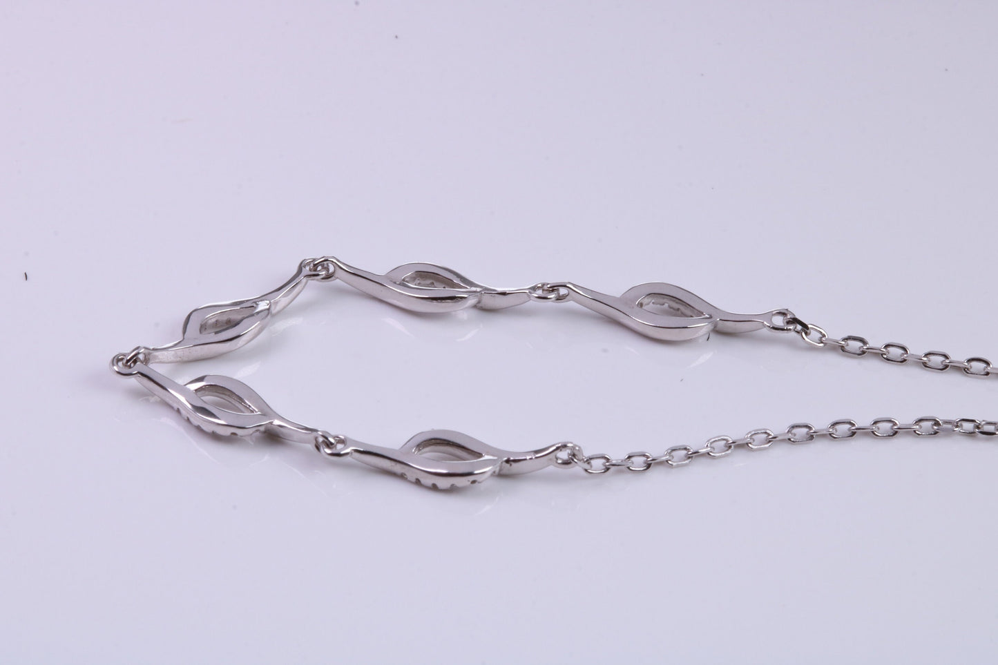 Cubic Zirconia set Bracelet, made from solid Sterling Silver, Length Adjustable
