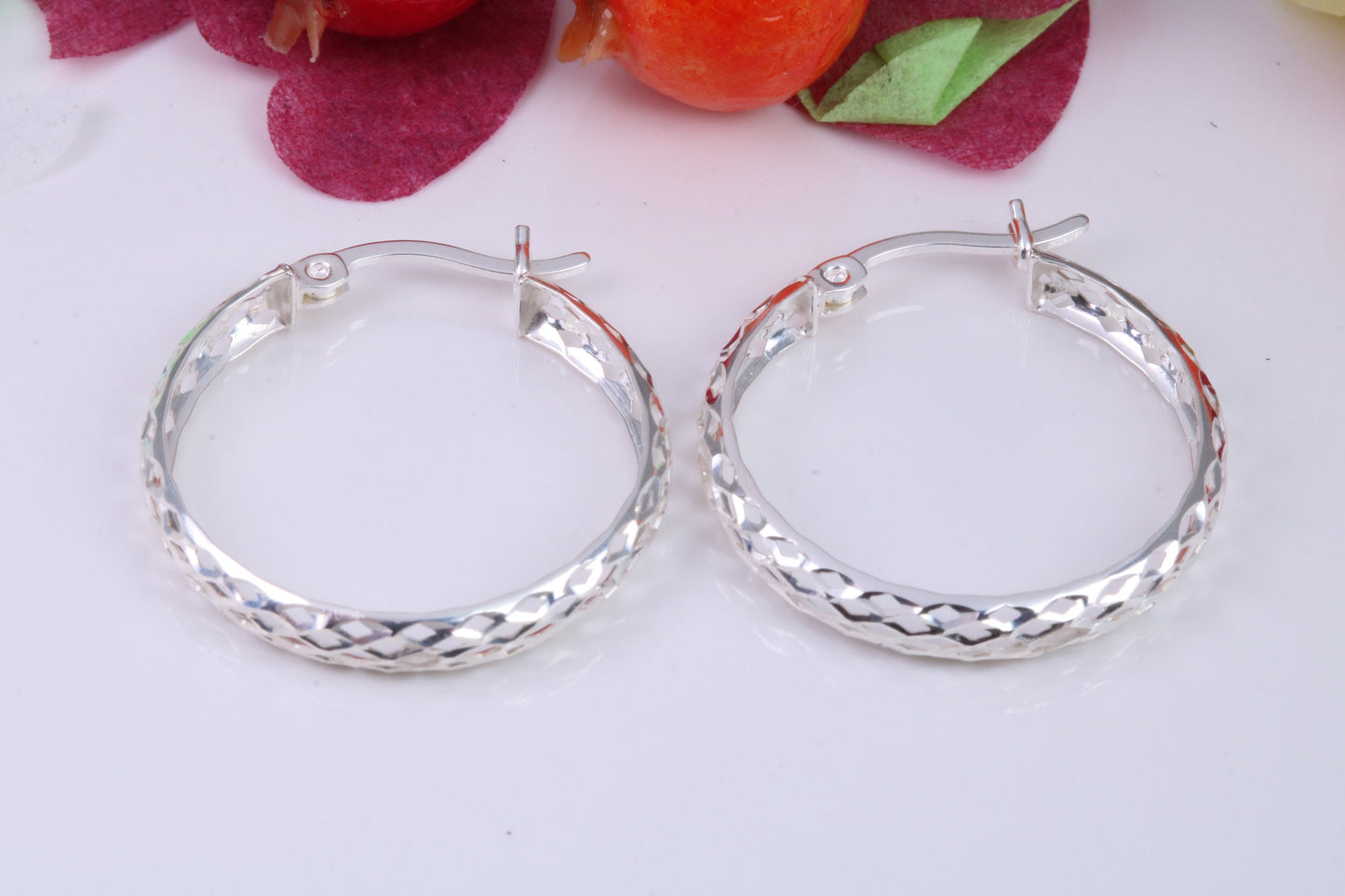 25 mm Round Creole Hoop Earrings Made from 925 Grade Sterling Silver