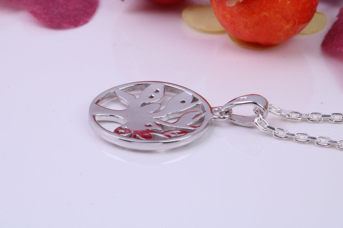 Tree of Life Cubic Zirconia set Necklace, made from solid Sterling Silver