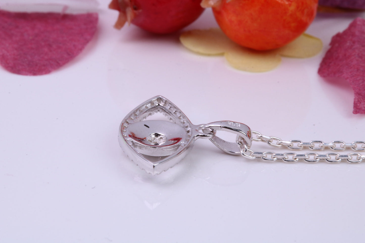 Evil Eye Protector Cubic Zirconia set Necklace, made from solid Sterling Silver