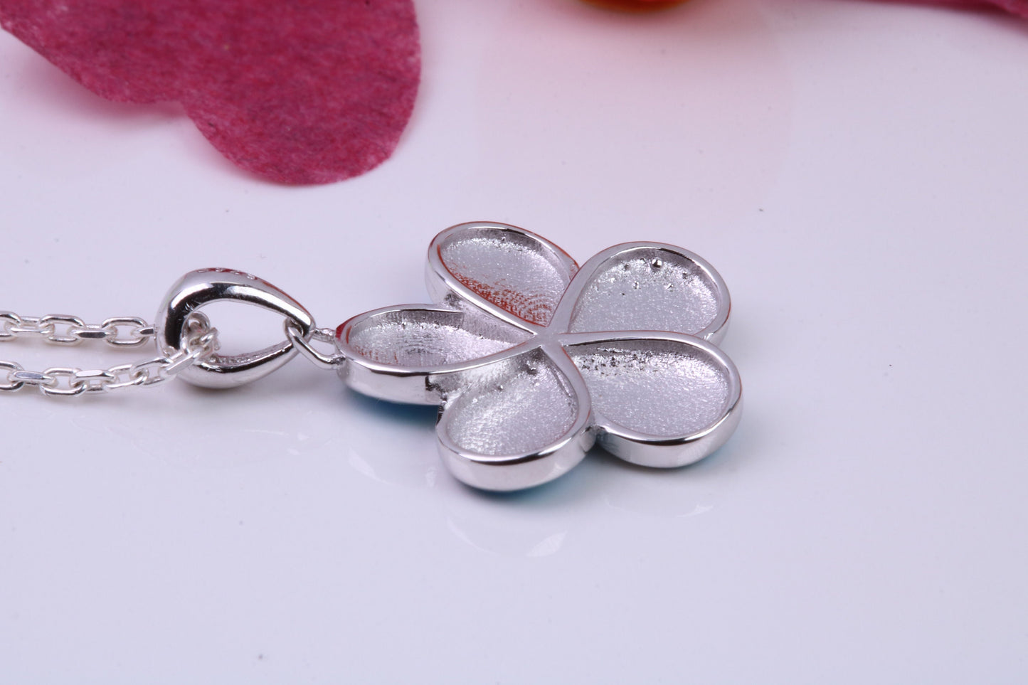Daisy Flower Blue Opal set Necklace, made from solid Sterling Silver
