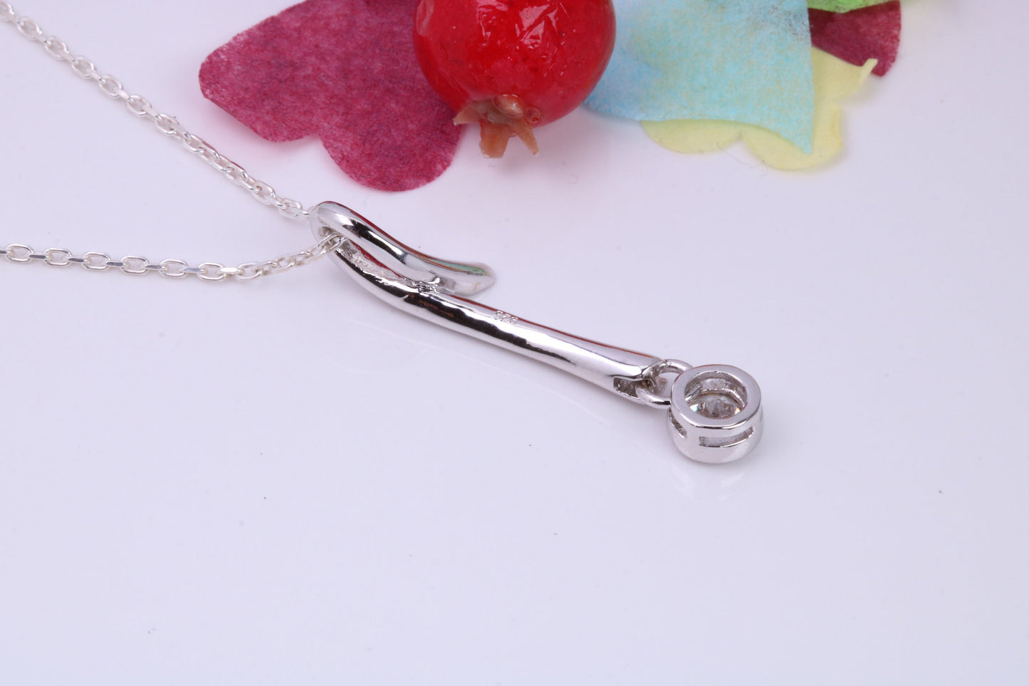 Large Round cut Cubic Zirconia set Necklace, Made from Solid Sterling Silver, Very Dressy