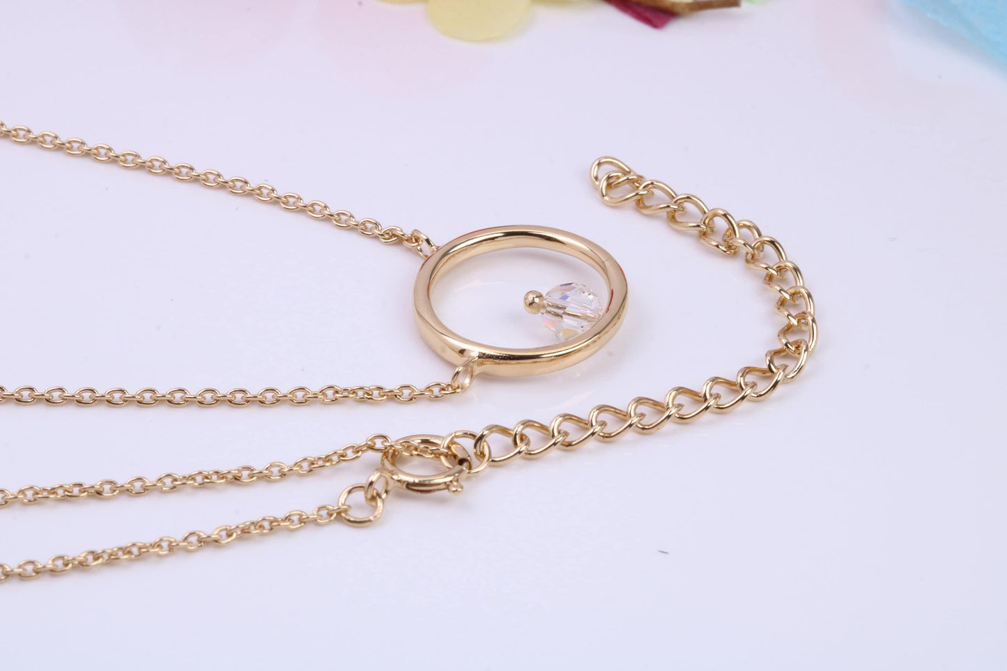 Necklace and Earrings with Matching Ring set With Cubic Zirconia, Made from solid Sterling Silver, 18ct Yellow Gold Plated