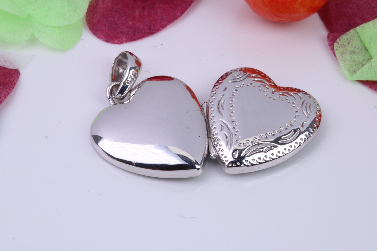 16 mm Heart Shaped Locket, Made from Solid Sterling Silver