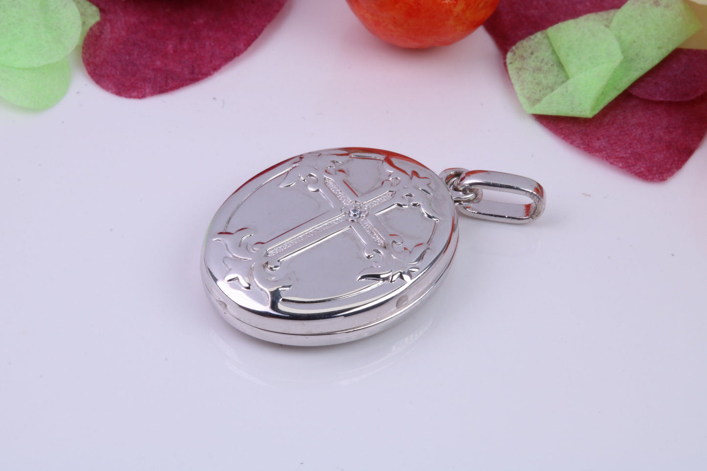 Oval Shaped Locket, Made from Solid Sterling Silver