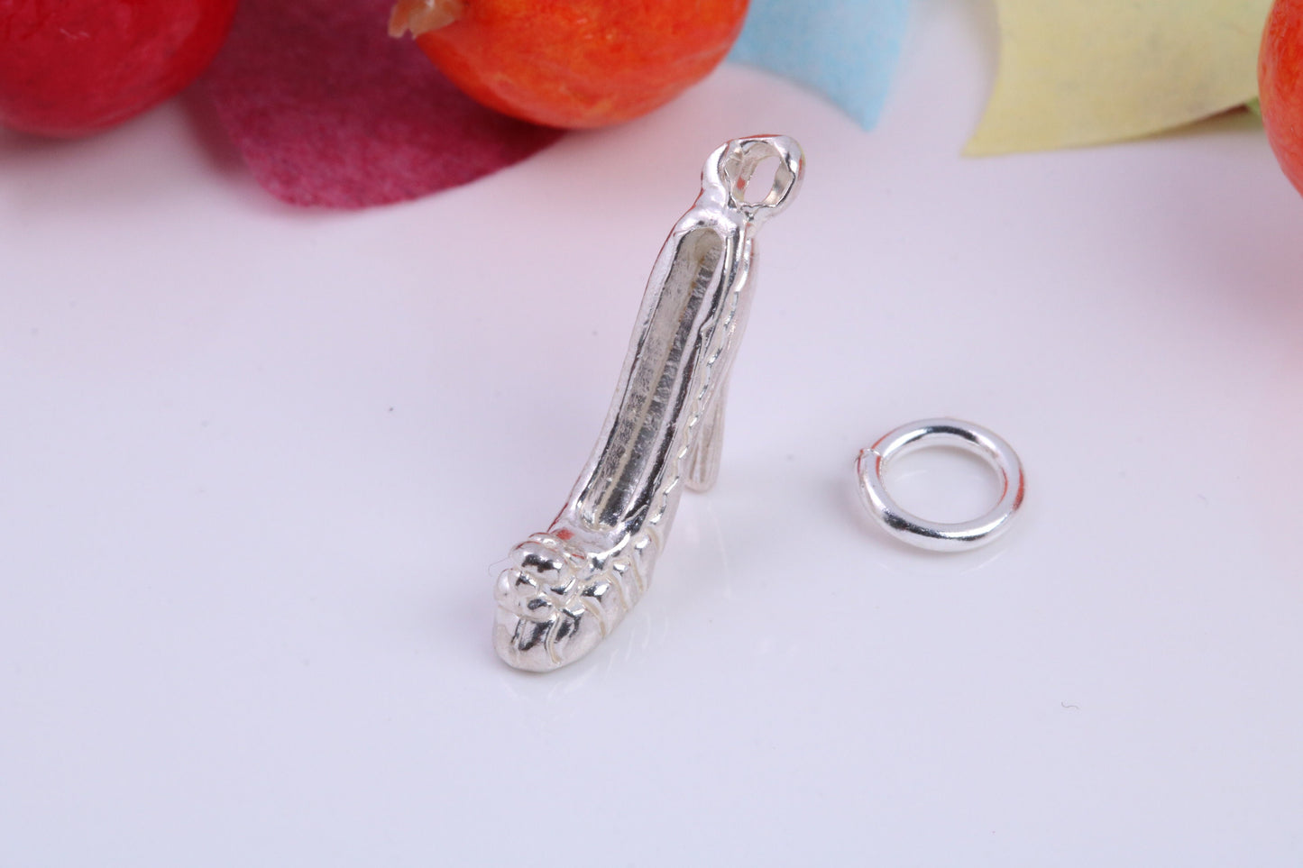 Stiletto Charm, Traditional Charm, Made from Solid 925 Grade Sterling Silver, Complete with Attachment Link