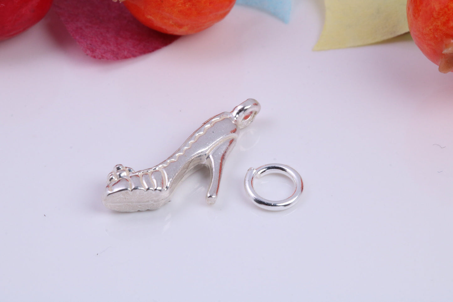 Stiletto Charm, Traditional Charm, Made from Solid 925 Grade Sterling Silver, Complete with Attachment Link