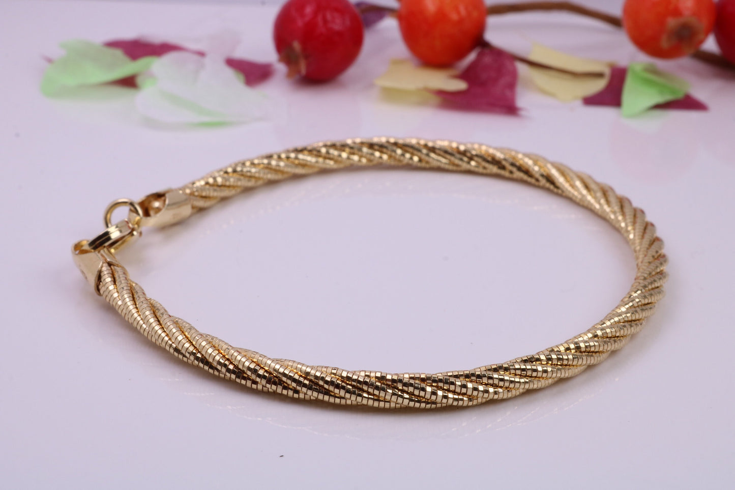 Twisted Rope Multi Stranded Bangle/Bracelet, made from solid Sterling Silver, 18ct Yellow Gold Plated