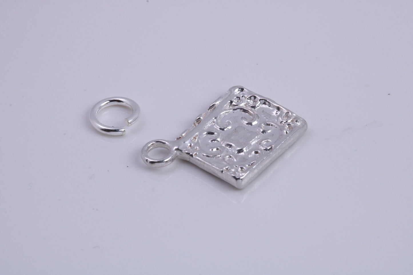 Book of Spells Charm, Traditional Charm, Made from Solid 925 Grade Sterling Silver, Complete with Attachment Link