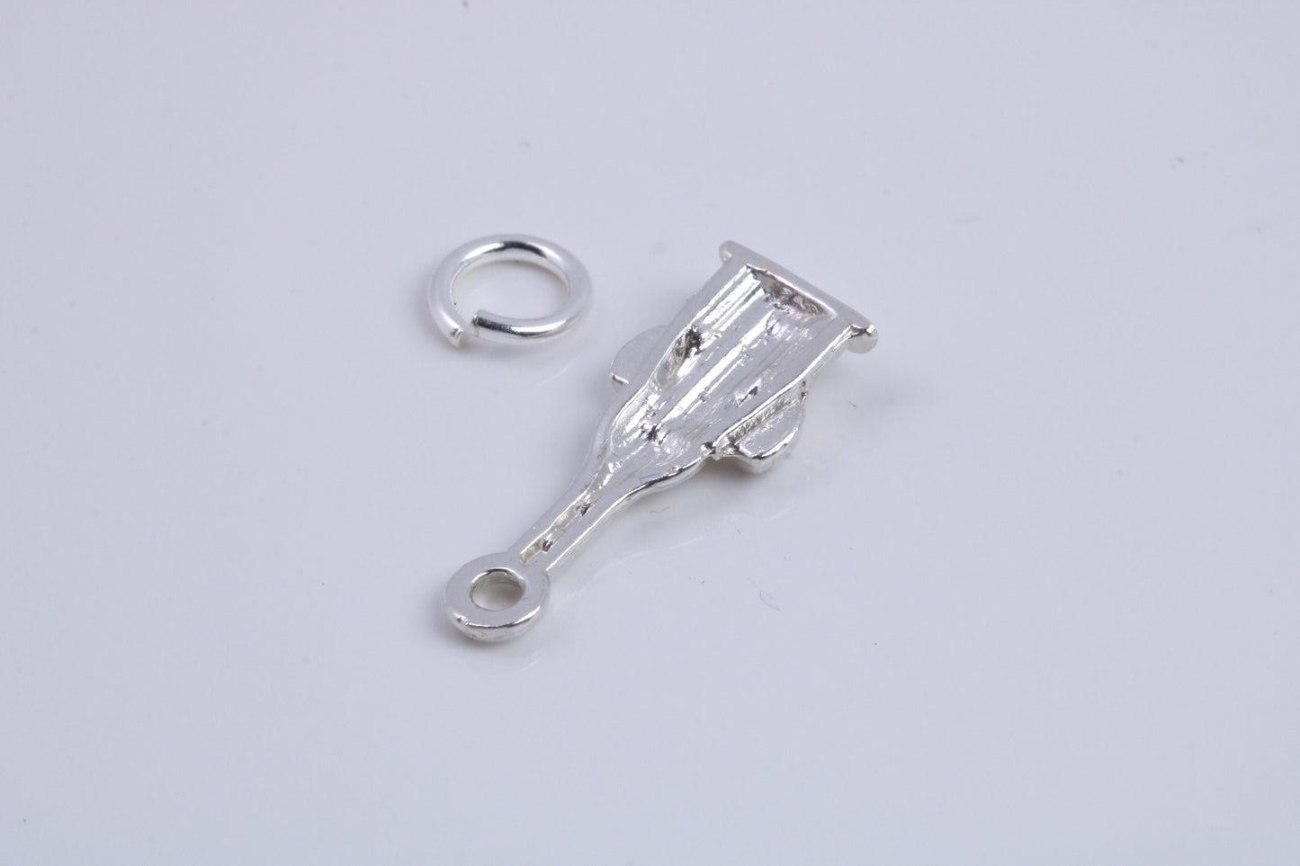 Wine Bottle and Glasses Charm, Traditional Charm, Made from Solid 925 Grade Sterling Silver, Complete with Attachment Link