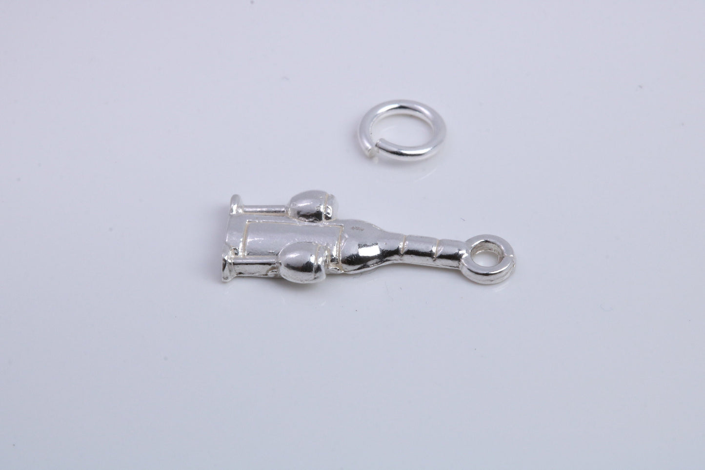 Wine Bottle and Glasses Charm, Traditional Charm, Made from Solid 925 Grade Sterling Silver, Complete with Attachment Link