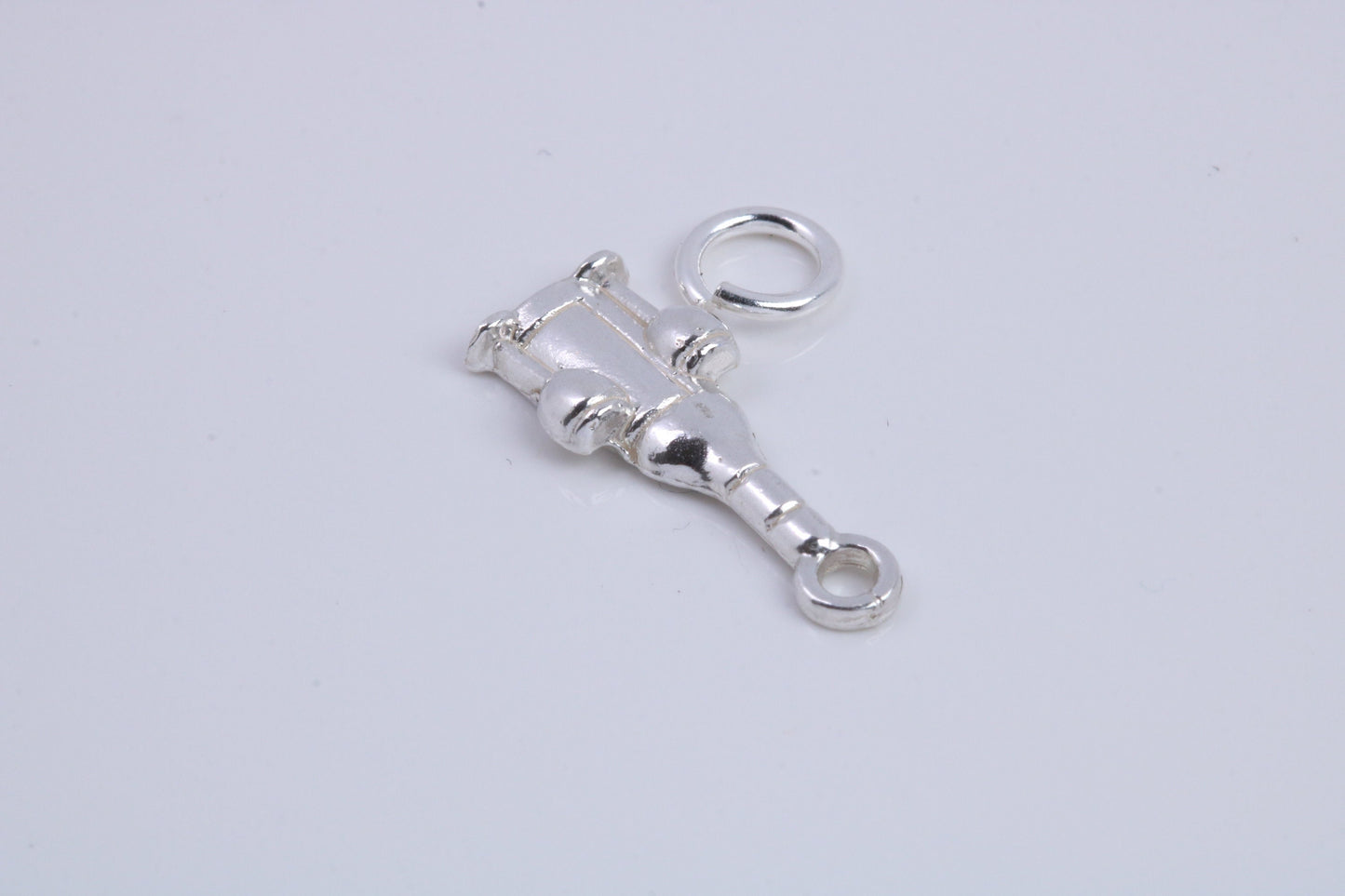 Wine Bottle and Glasses Charm, Traditional Charm, Made from Solid 925 Grade Sterling Silver, Complete with Attachment Link
