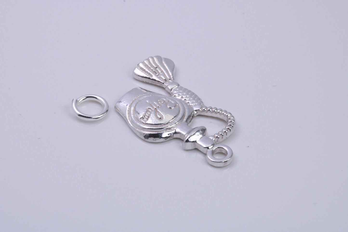 Perfume Bottle Charm, Traditional Charm, Made from Solid 925 Grade Sterling Silver, Complete with Attachment Link