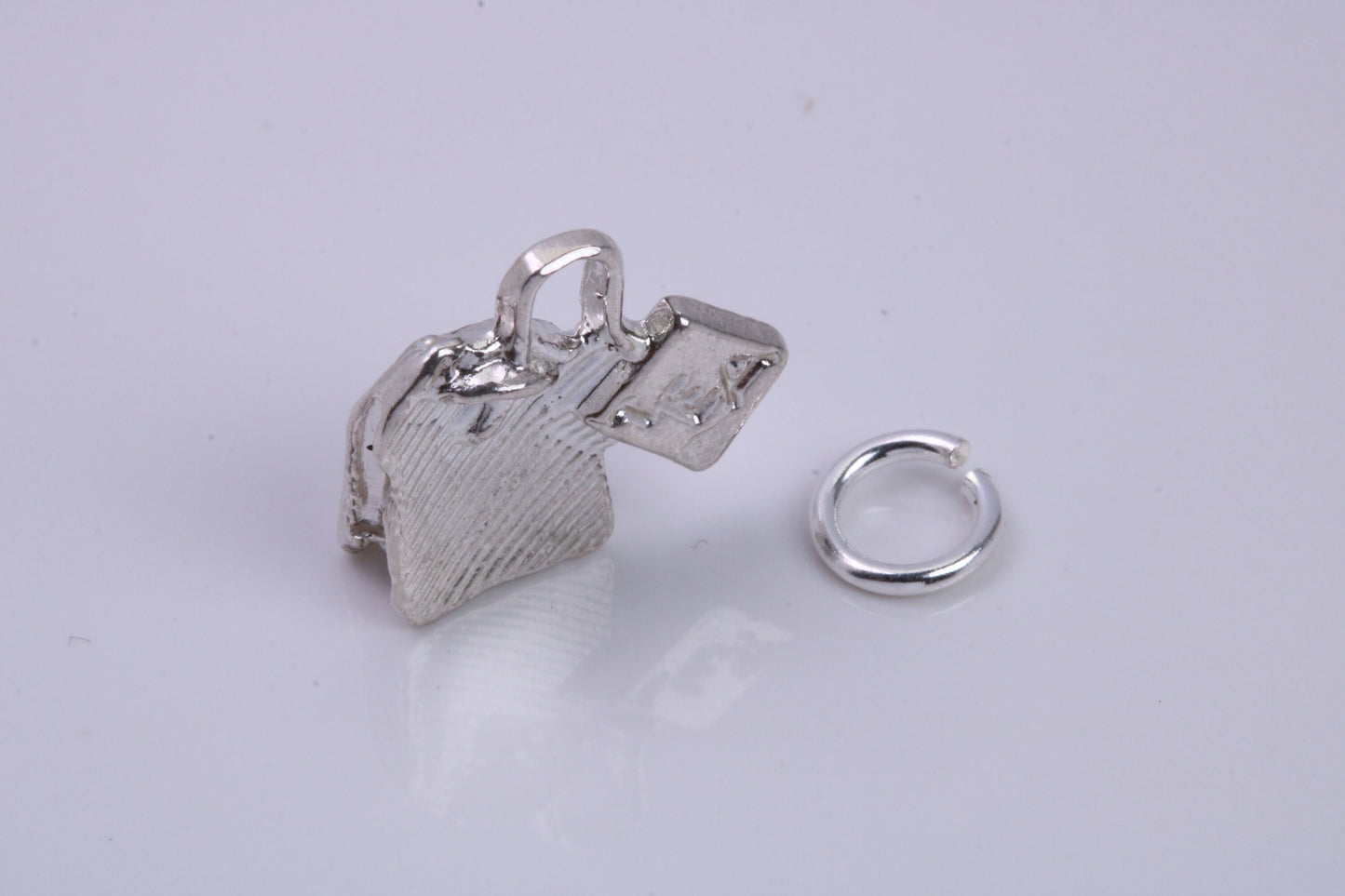 Tea Bag Charm, Traditional Charm, Made from Solid 925 Grade Sterling Silver, Complete with Attachment Link