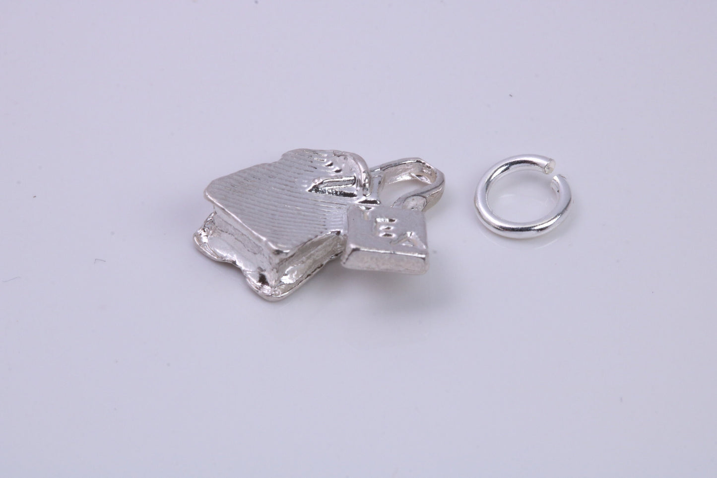 Tea Bag Charm, Traditional Charm, Made from Solid 925 Grade Sterling Silver, Complete with Attachment Link
