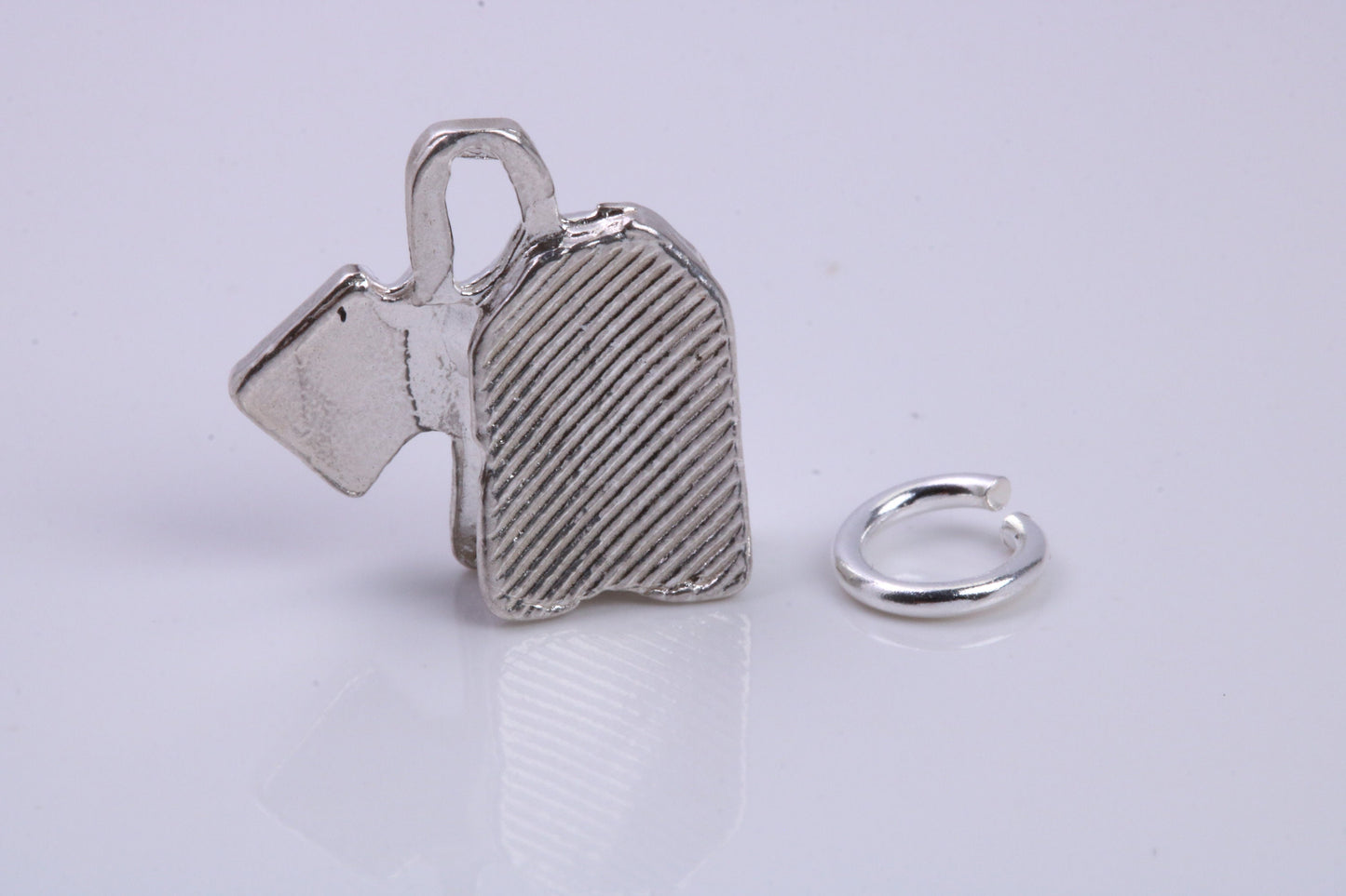 Tea Bag Charm, Traditional Charm, Made from Solid 925 Grade Sterling Silver, Complete with Attachment Link