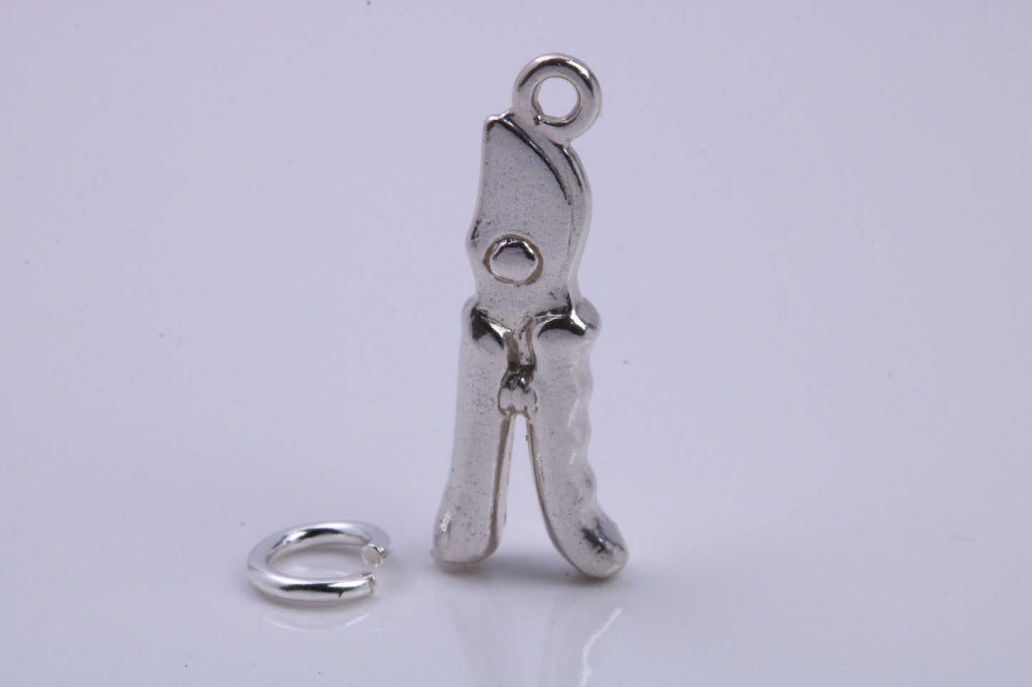 Garden Secateurs Charm, Traditional Charm, Made from Solid 925 Grade Sterling Silver, Complete with Attachment Link