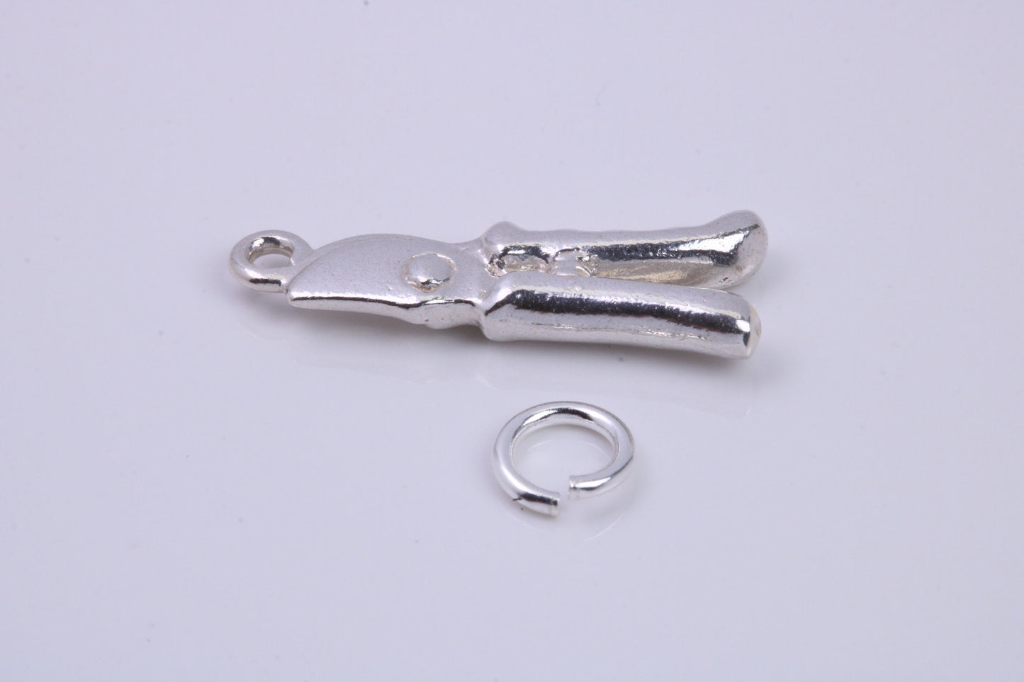 Garden Secateurs Charm, Traditional Charm, Made from Solid 925 Grade Sterling Silver, Complete with Attachment Link