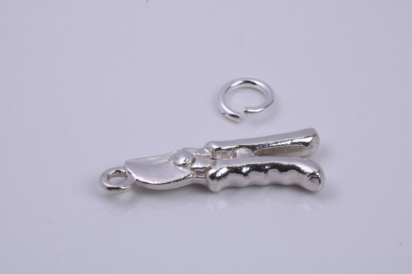 Garden Secateurs Charm, Traditional Charm, Made from Solid 925 Grade Sterling Silver, Complete with Attachment Link