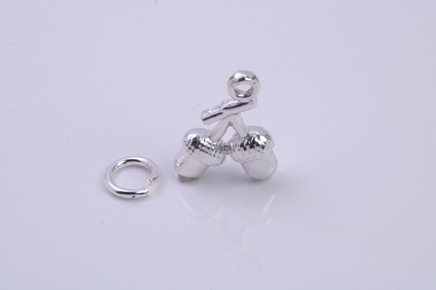 Acorns Charm, Traditional Charm, Made from Solid 925 Grade Sterling Silver, Complete with Attachment Link