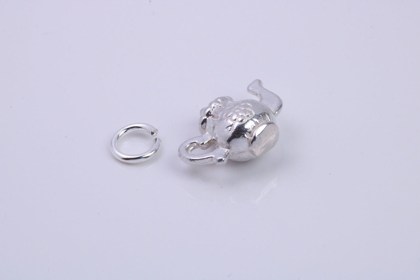 Tea Pot Charm, Traditional Charm, Made from Solid 925 Grade Sterling Silver, Complete with Attachment Link