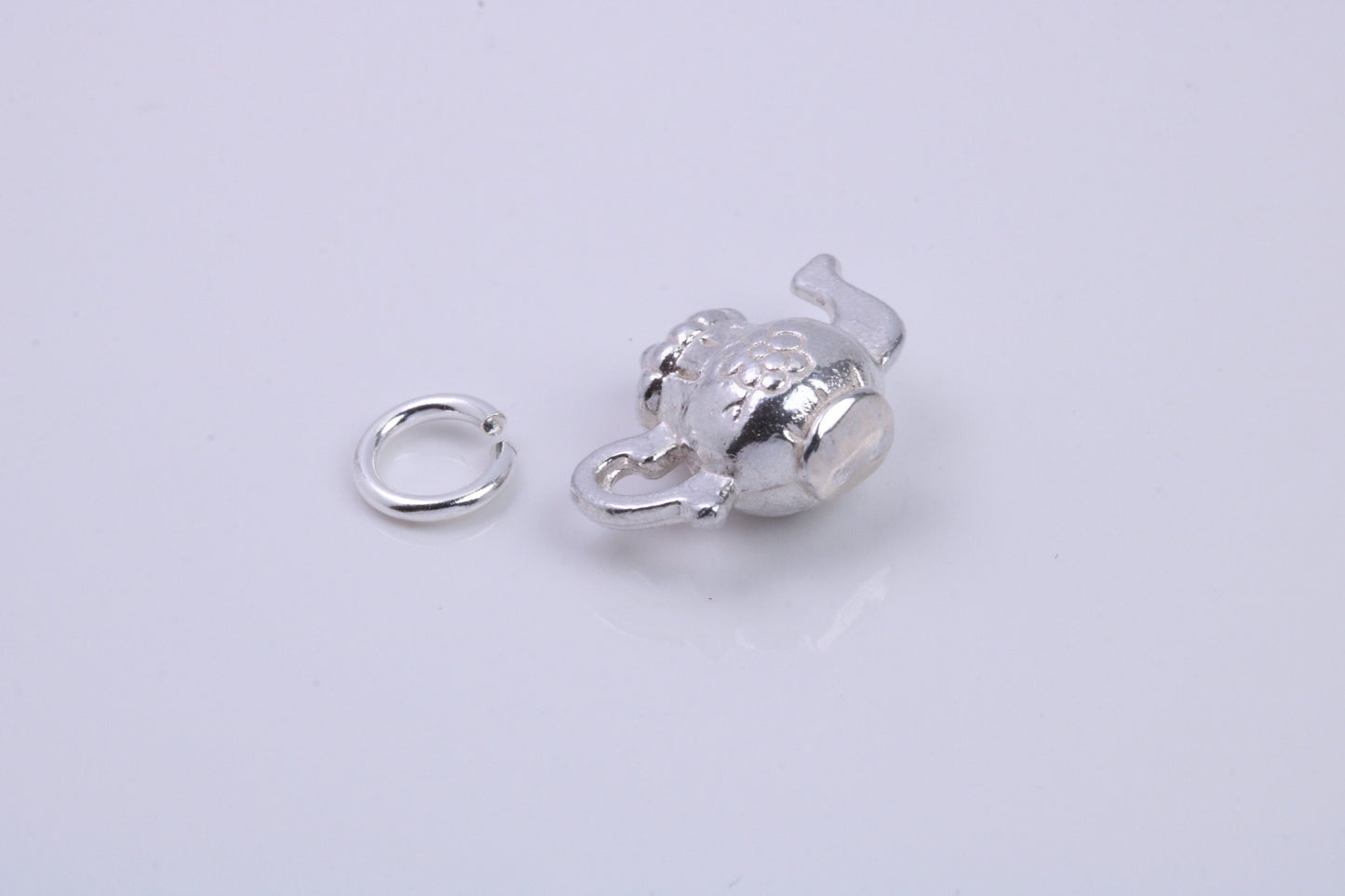Tea Pot Charm, Traditional Charm, Made from Solid 925 Grade Sterling Silver, Complete with Attachment Link