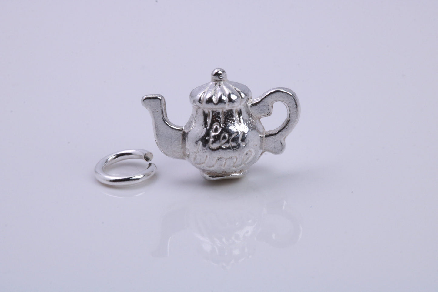 Tea Pot Charm, Traditional Charm, Made from Solid 925 Grade Sterling Silver, Complete with Attachment Link