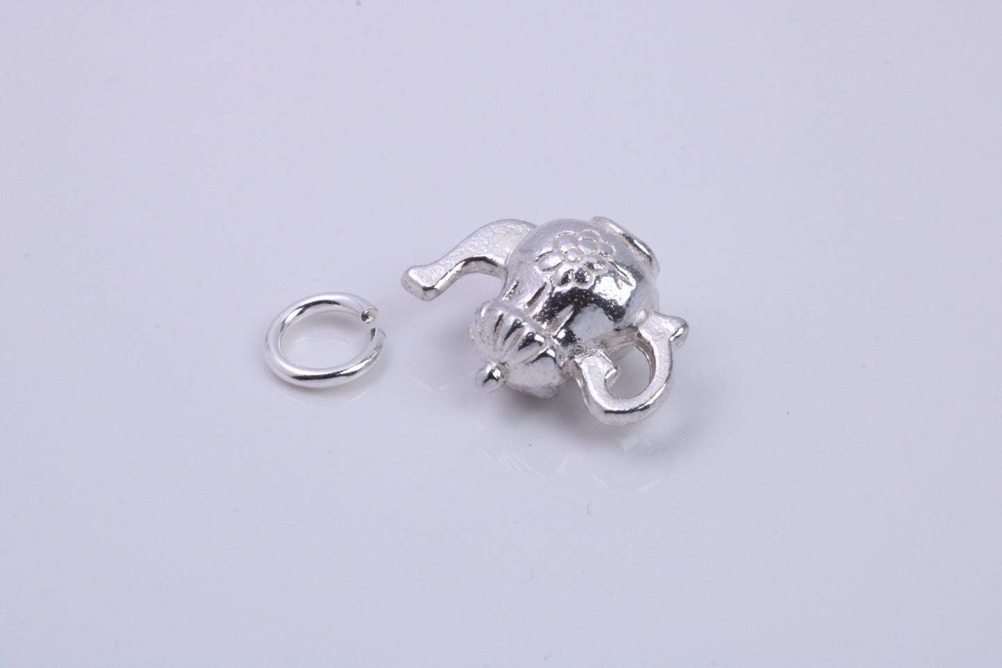 Tea Pot Charm, Traditional Charm, Made from Solid 925 Grade Sterling Silver, Complete with Attachment Link