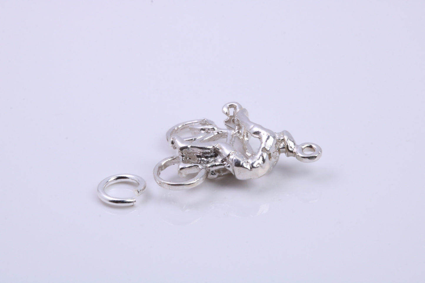 Cyclist Charm, Traditional Charm, Made from Solid 925 Grade Sterling Silver, Complete with Attachment Link