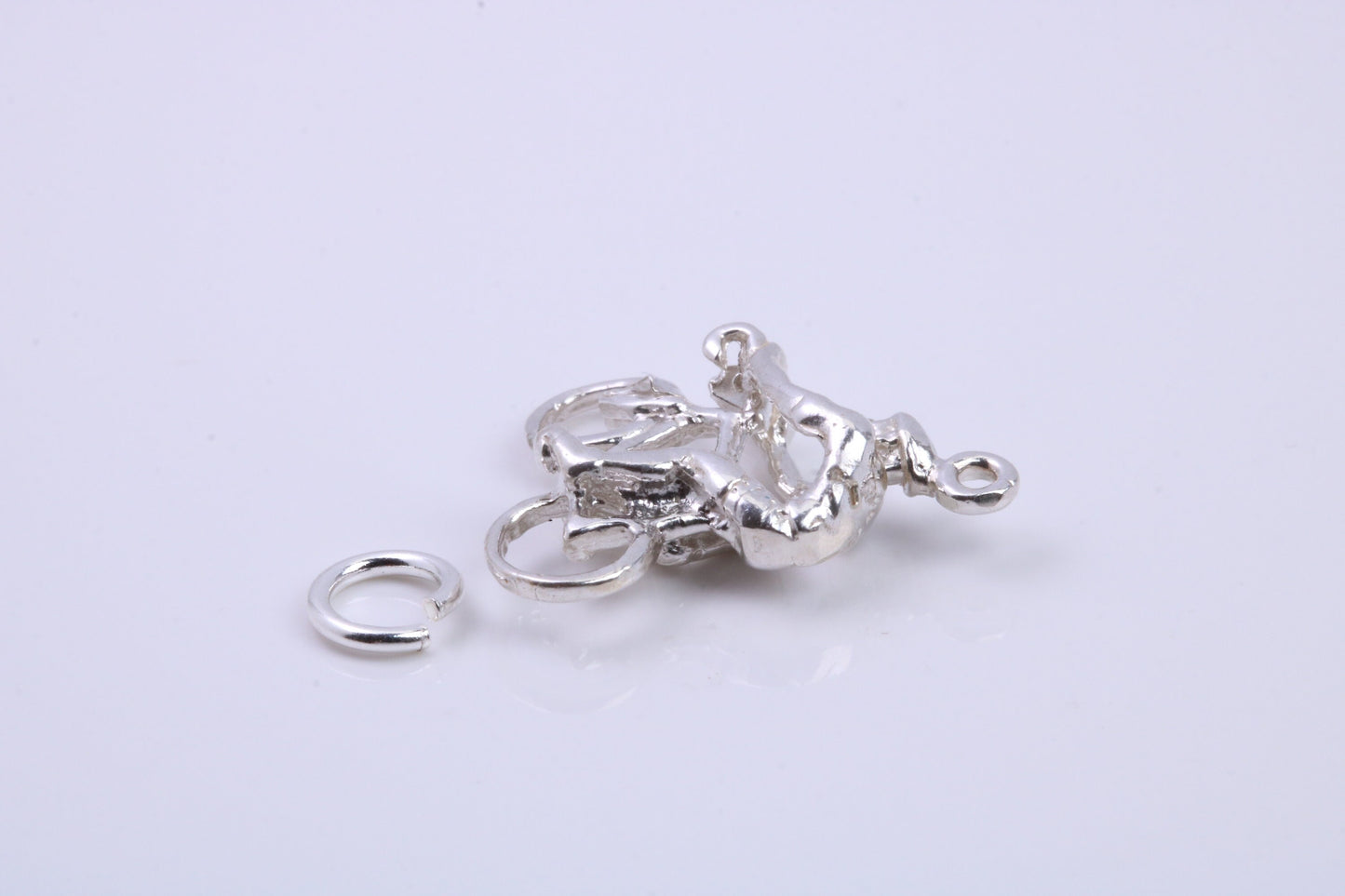 Cyclist Charm, Traditional Charm, Made from Solid 925 Grade Sterling Silver, Complete with Attachment Link