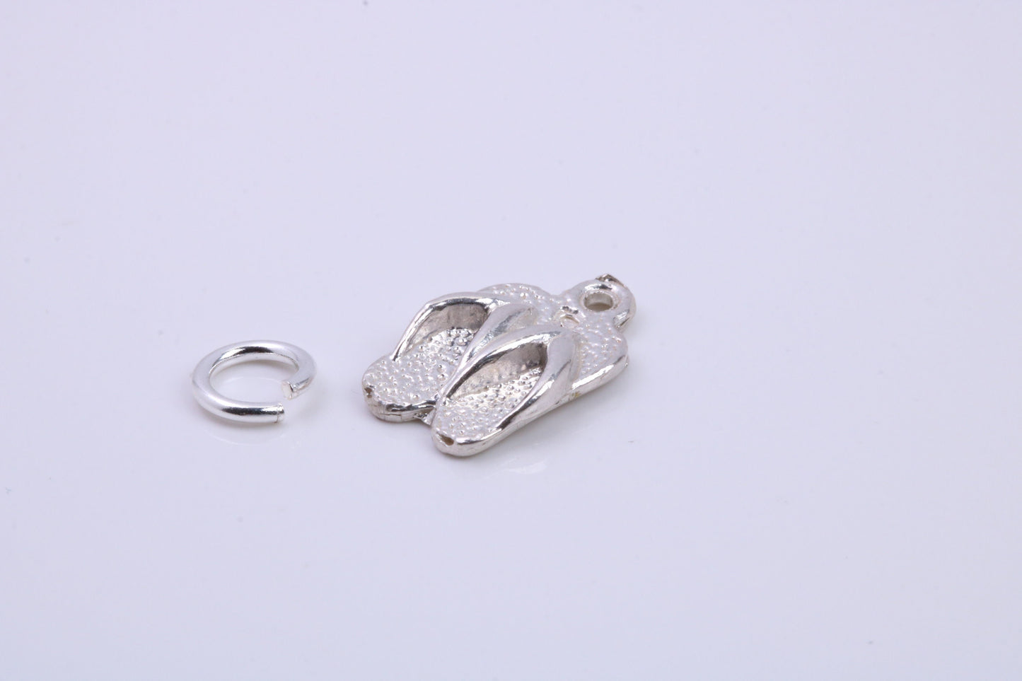 Flip Flops Charm, Traditional Charm, Made from Solid 925 Grade Sterling Silver, Complete with Attachment Link