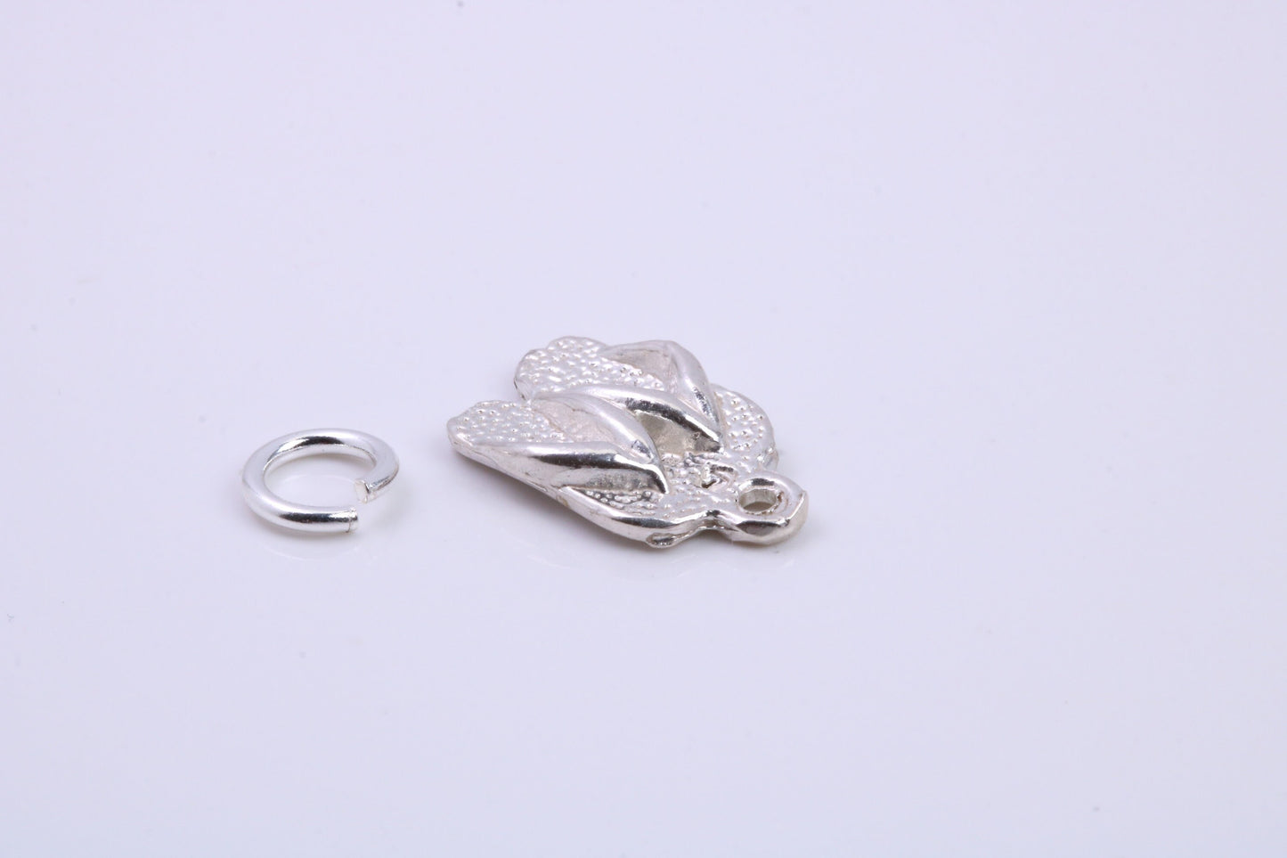 Flip Flops Charm, Traditional Charm, Made from Solid 925 Grade Sterling Silver, Complete with Attachment Link