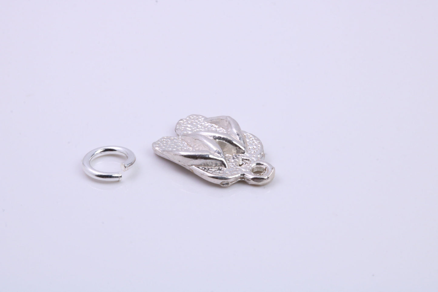 Flip Flops Charm, Traditional Charm, Made from Solid 925 Grade Sterling Silver, Complete with Attachment Link
