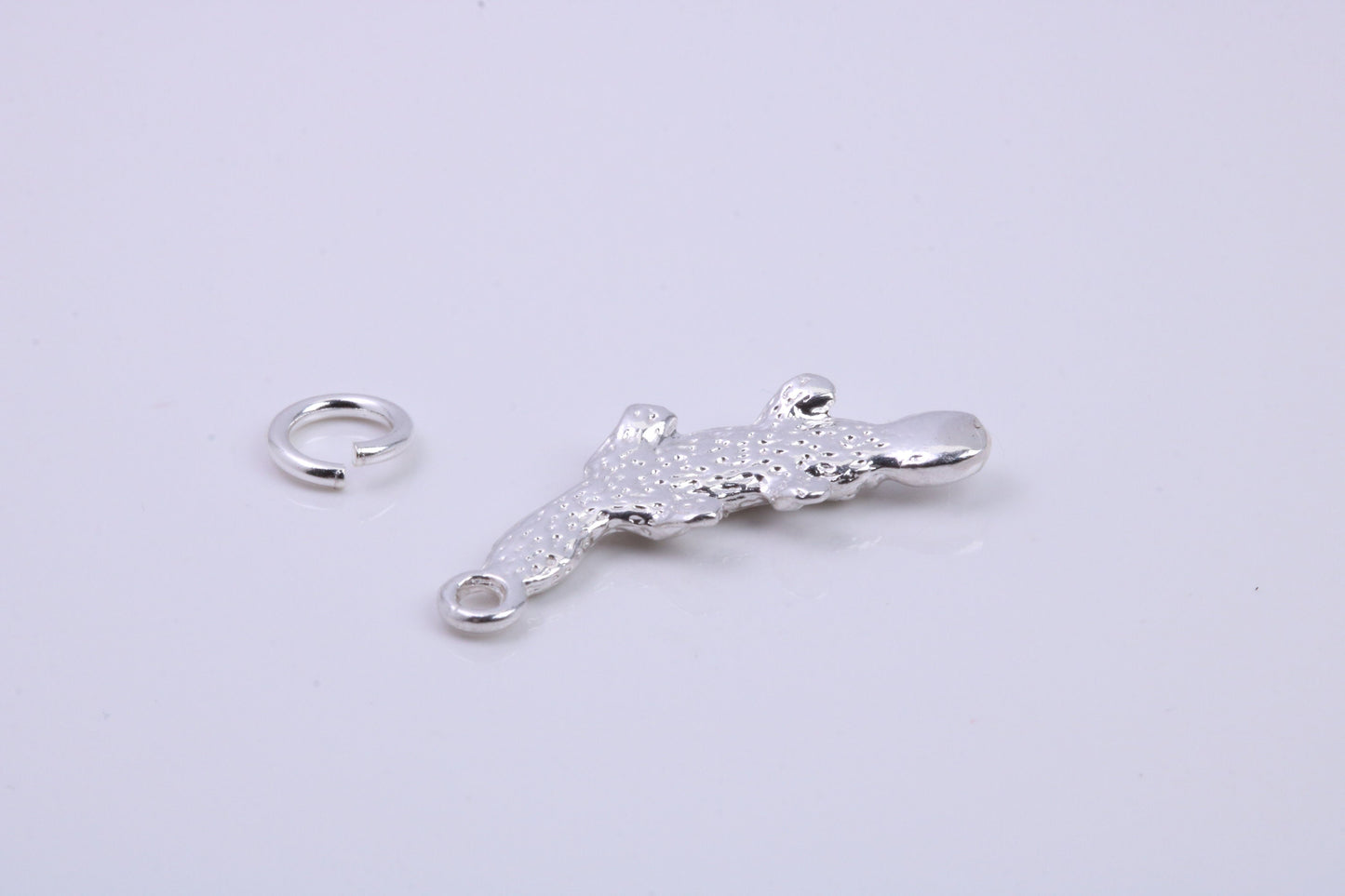 Platypus Charm, Traditional Charm, Made from Solid 925 Grade Sterling Silver, Complete with Attachment Link