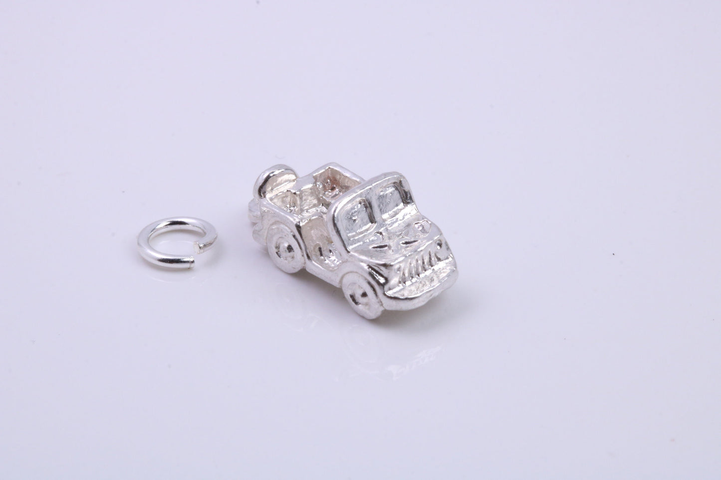 Car Charm, Traditional Charm, Made from Solid 925 Grade Sterling Silver, Complete with Attachment Link
