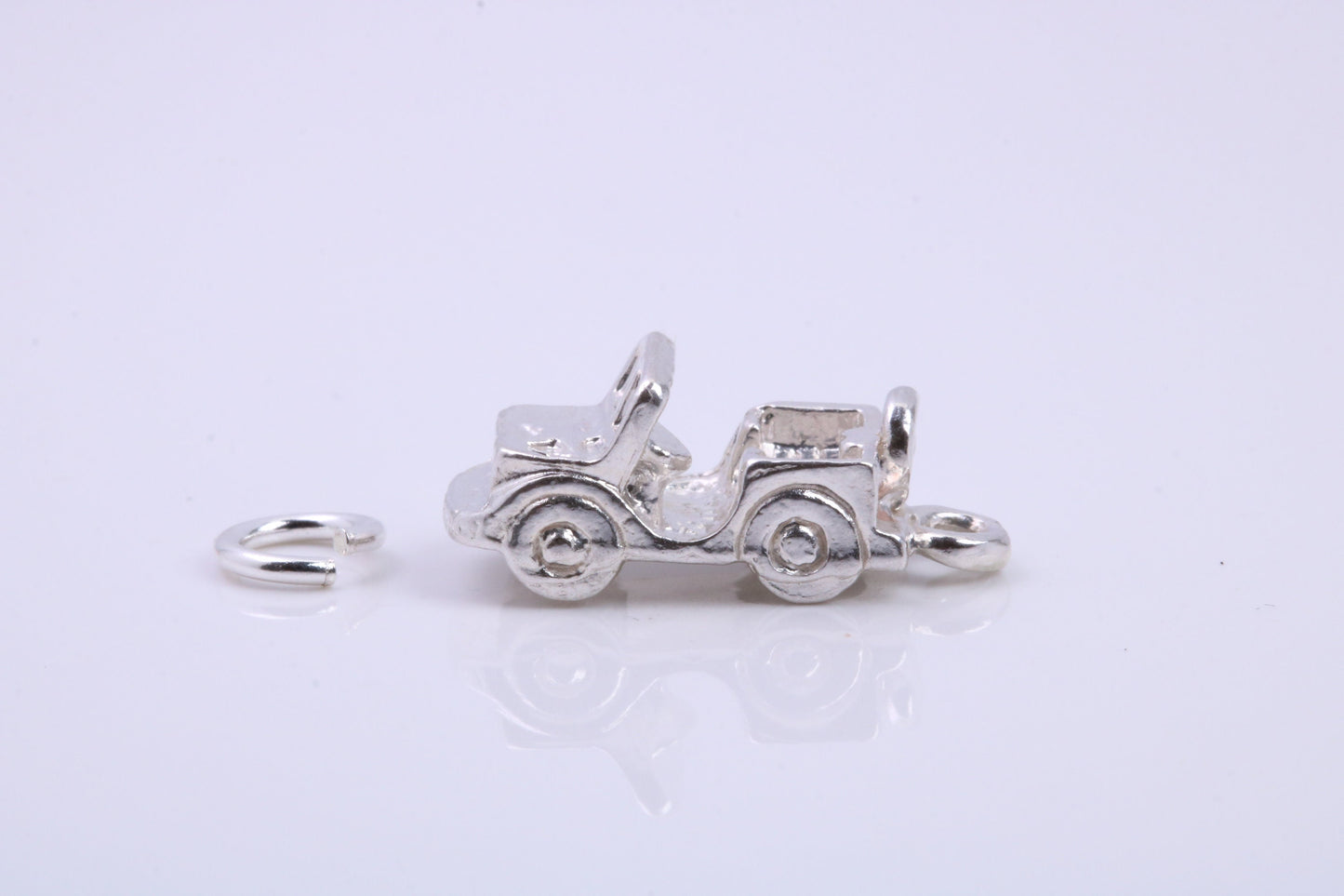 Car Charm, Traditional Charm, Made from Solid 925 Grade Sterling Silver, Complete with Attachment Link