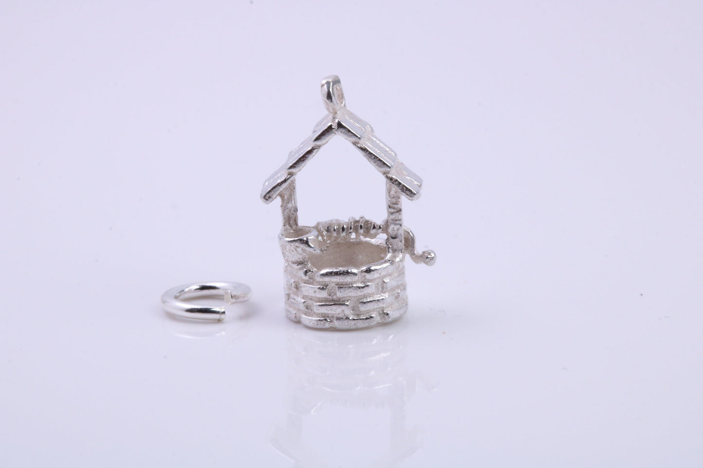 Wishing Well Charm, Traditional Charm, Made from Solid 925 Grade Sterling Silver, Complete with Attachment Link