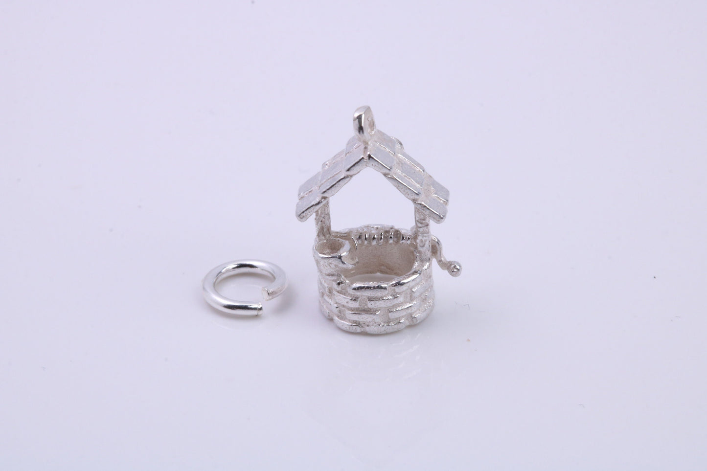 Wishing Well Charm, Traditional Charm, Made from Solid 925 Grade Sterling Silver, Complete with Attachment Link