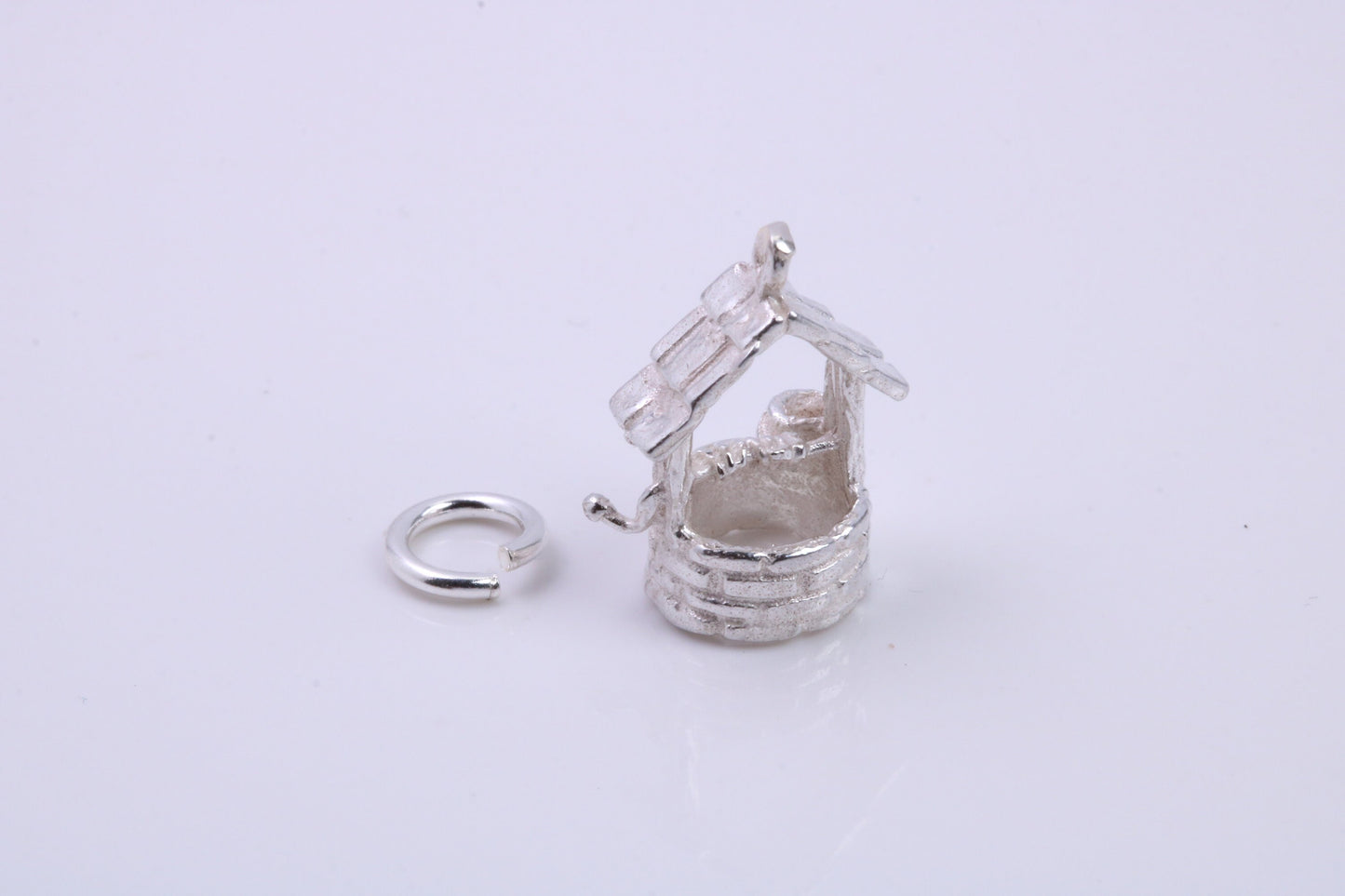 Wishing Well Charm, Traditional Charm, Made from Solid 925 Grade Sterling Silver, Complete with Attachment Link