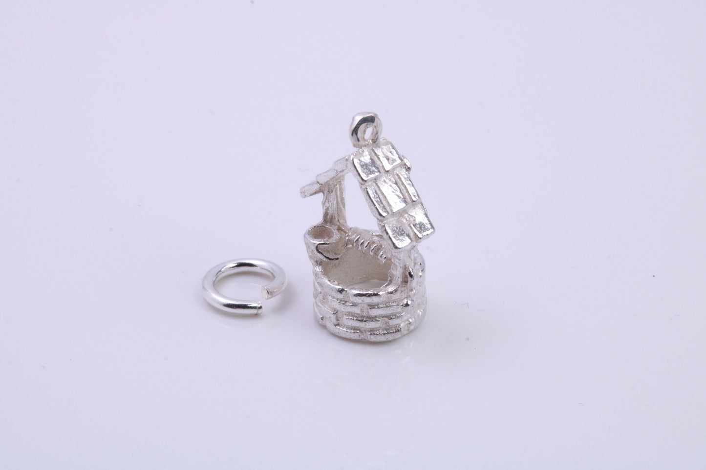 Wishing Well Charm, Traditional Charm, Made from Solid 925 Grade Sterling Silver, Complete with Attachment Link